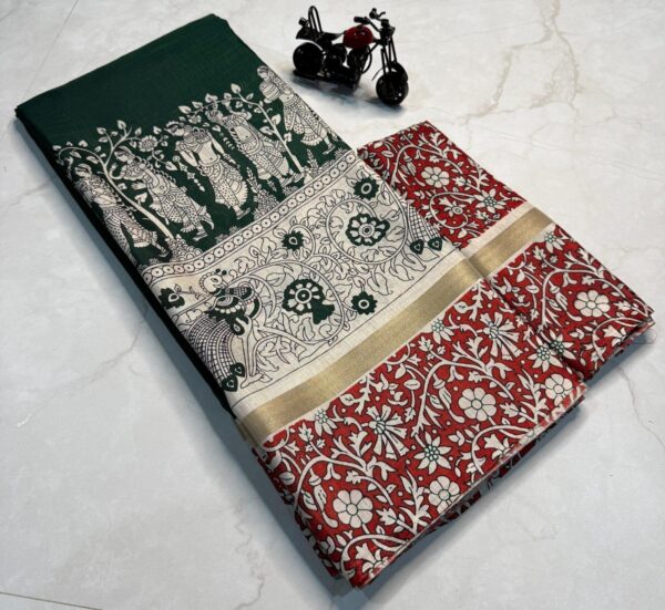 Kalamkari Saree silk material  - With blouse