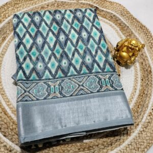 Soft Linen Cotton Material with Blouse – Tissue Border on Both Sides