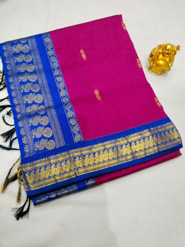 Kalayani Cotton saree material - With blouse - Contrast pallu and blouse