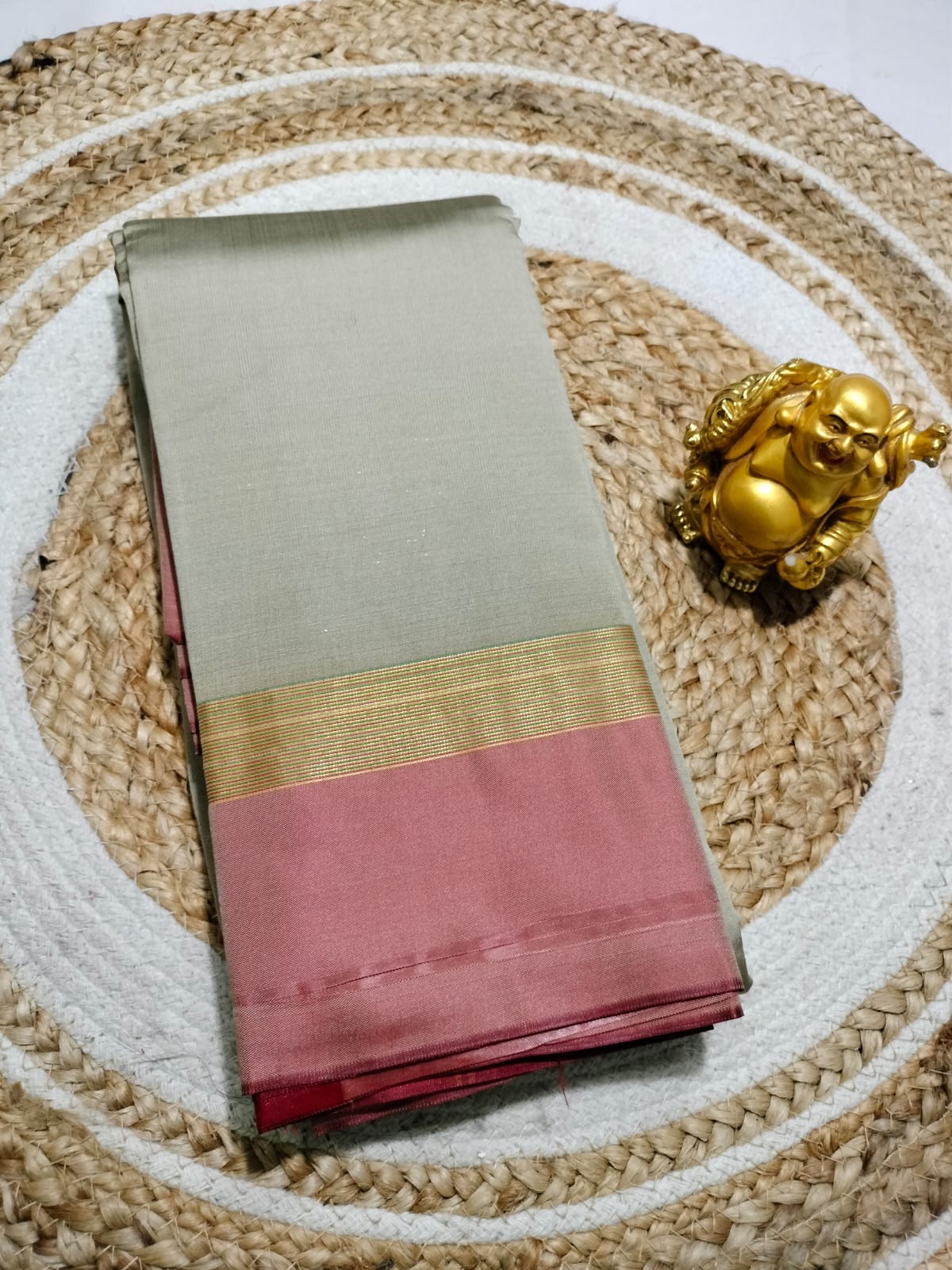 Soft silk saree material - With blouse - Image 5