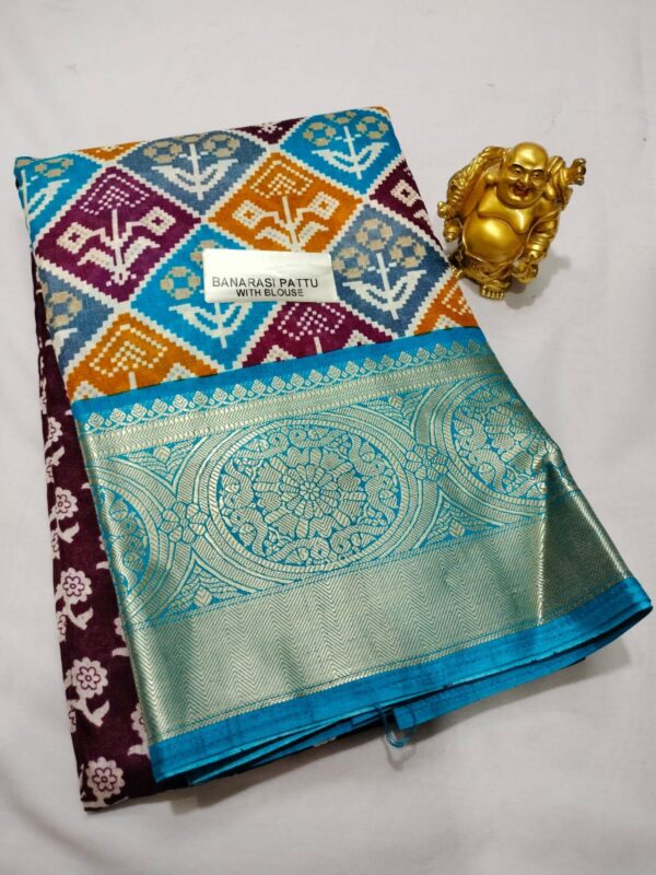 Dola Silk Saree – With Matching Blouse Piece - Image 3
