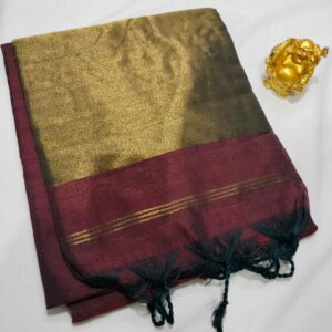 Nayanthara khadi cotton saree - Khadi cotton material - Zari pallu  - Zari pata sleeve blouse