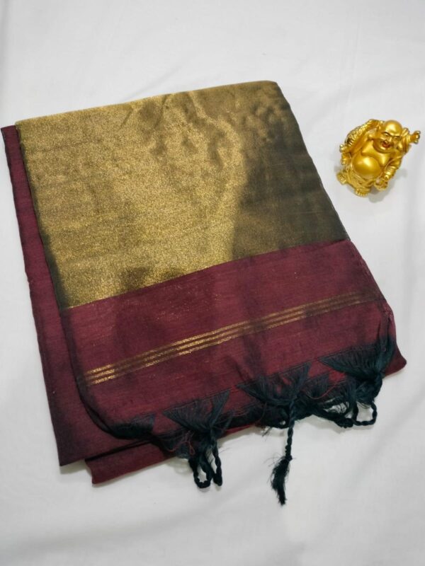 Nayanthara khadi cotton saree - Khadi cotton material - Zari pallu  - Zari pata sleeve blouse