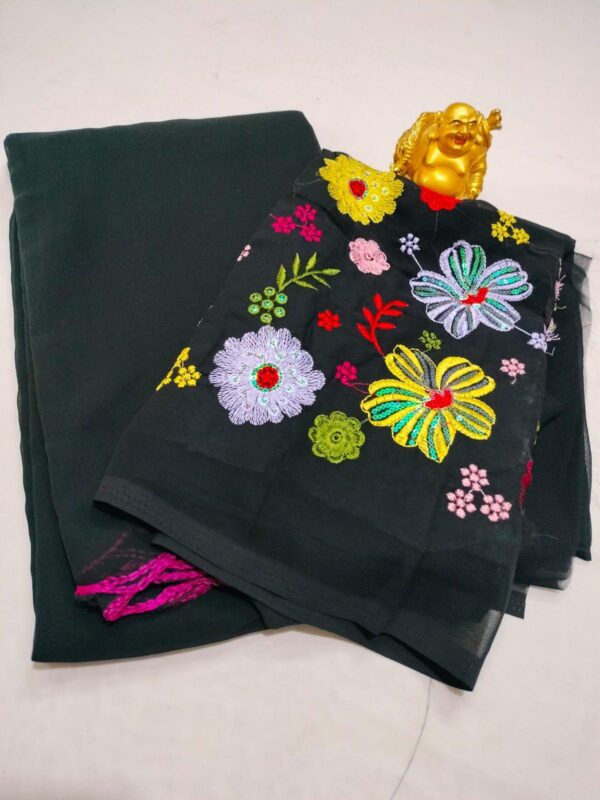 Georgette saree - With work blouse
