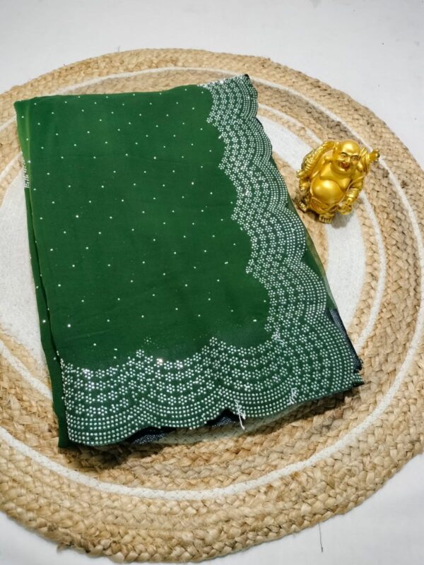 Stonework saree collections with blouse - Image 2