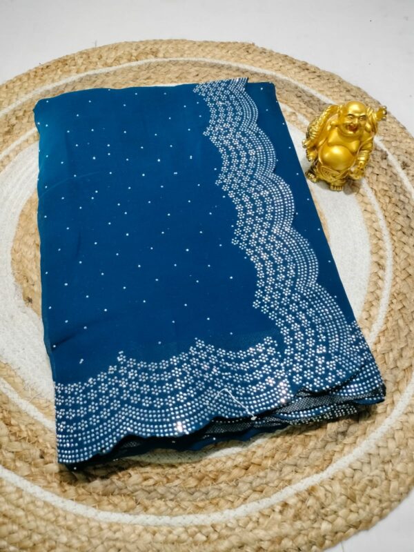 Stonework saree collections with blouse - Image 3
