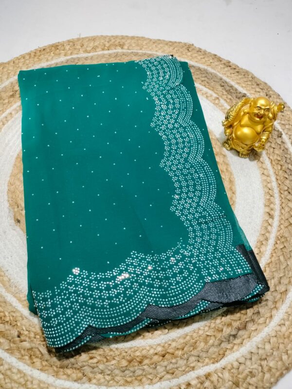 Stonework saree collections with blouse - Image 4