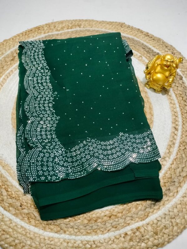 Stonework saree collections with blouse - Image 5