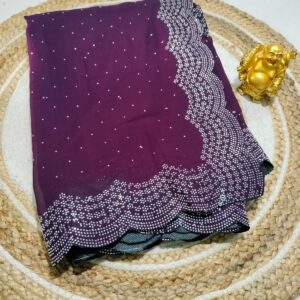 Stonework saree collections with blouse
