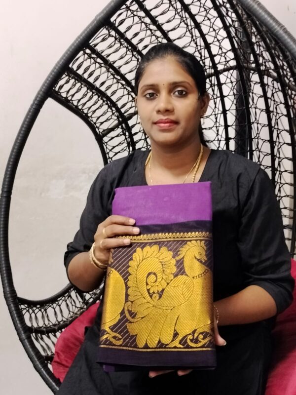 ❣️ Sungudi Cotton mayuri long border