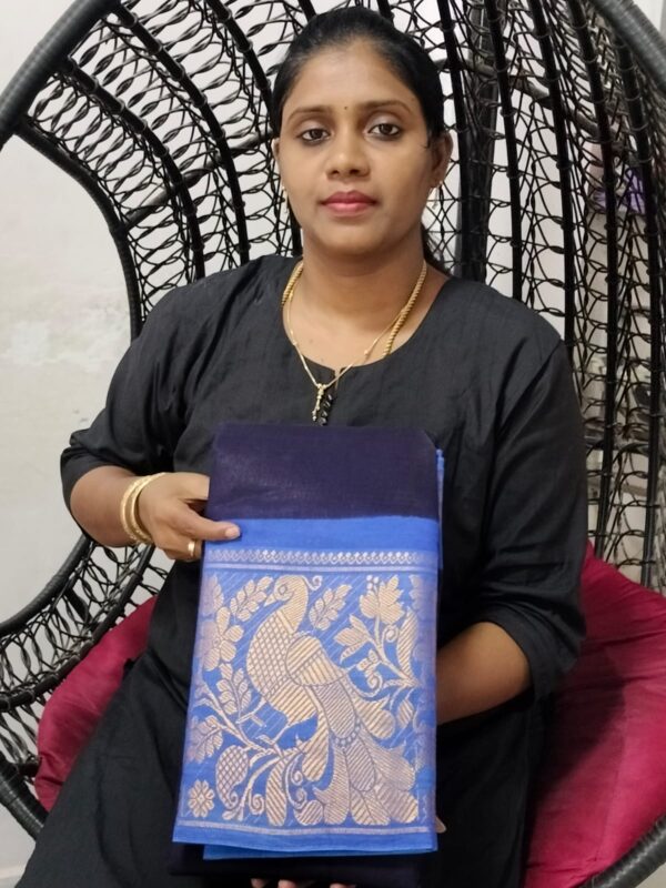 ❣️ Sungudi Cotton mayuri long border - Image 16