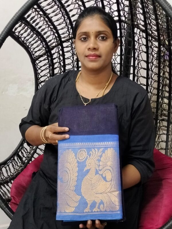 ❣️ Sungudi Cotton mayuri long border - Image 15